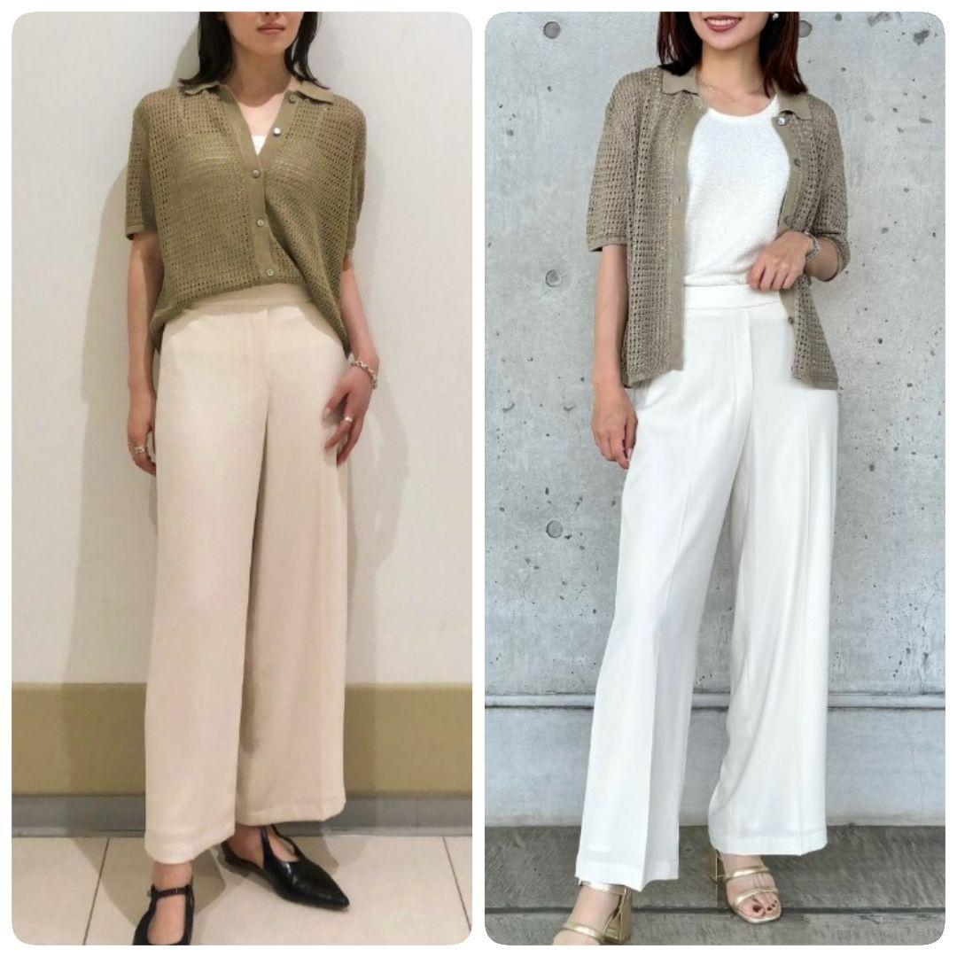 新品タグ付 セオリー 定価3万9千 現行 リネン メッシュ編み ポロニット タン