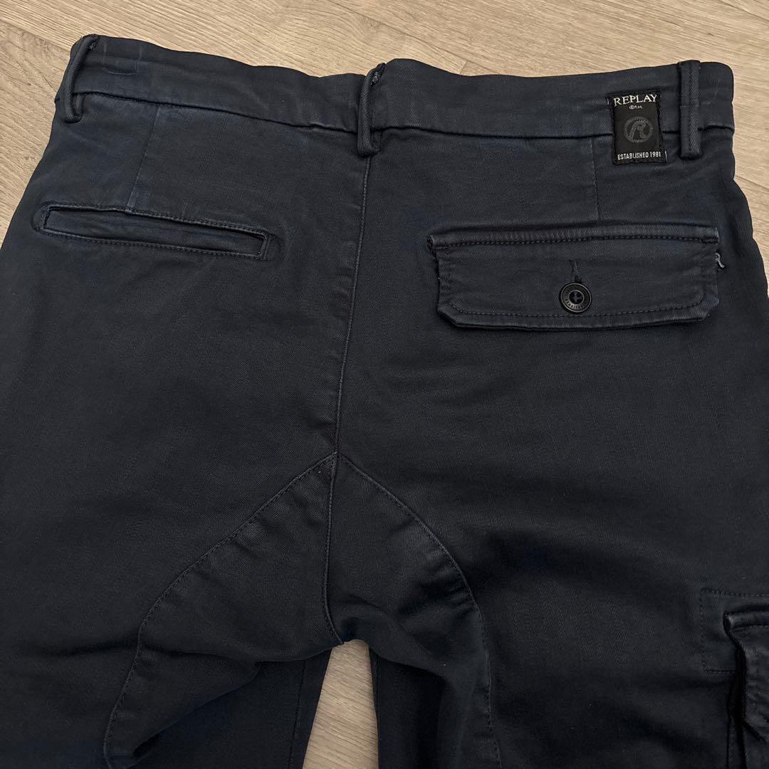 REPLAY JAAN HYPERFLEX カーゴパンツ 28インチ ネイビー