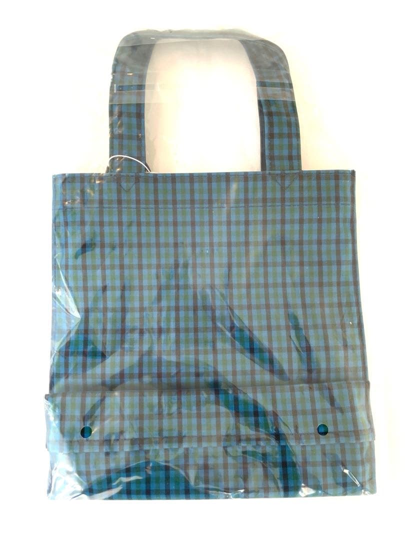 ファミリア　familiar トートバッグ　小　青　バッグ　青系チェック　新品