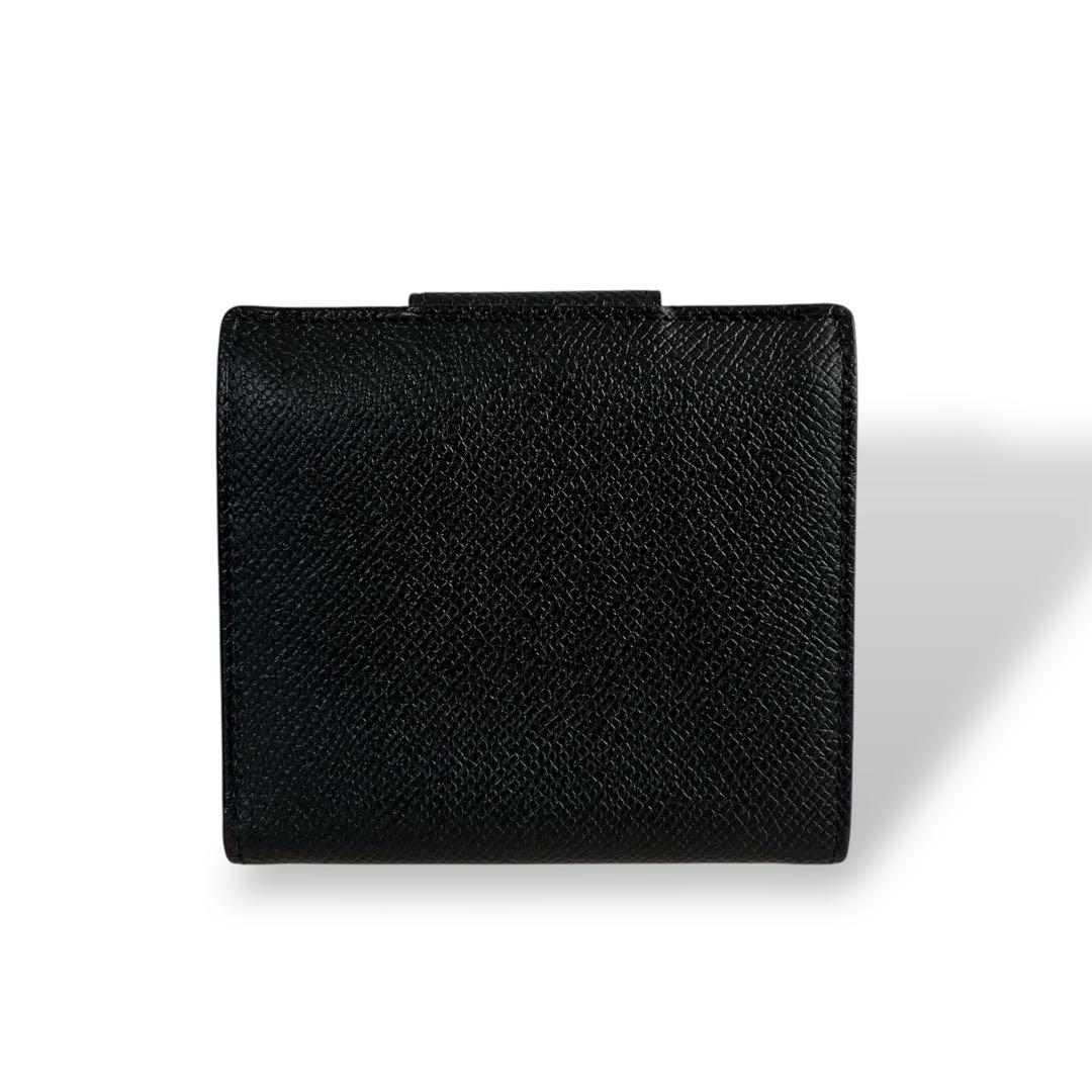 正規品　美品　ブルガリ　二つ折り財布　コンパクトウォレット　ブラック　レザー