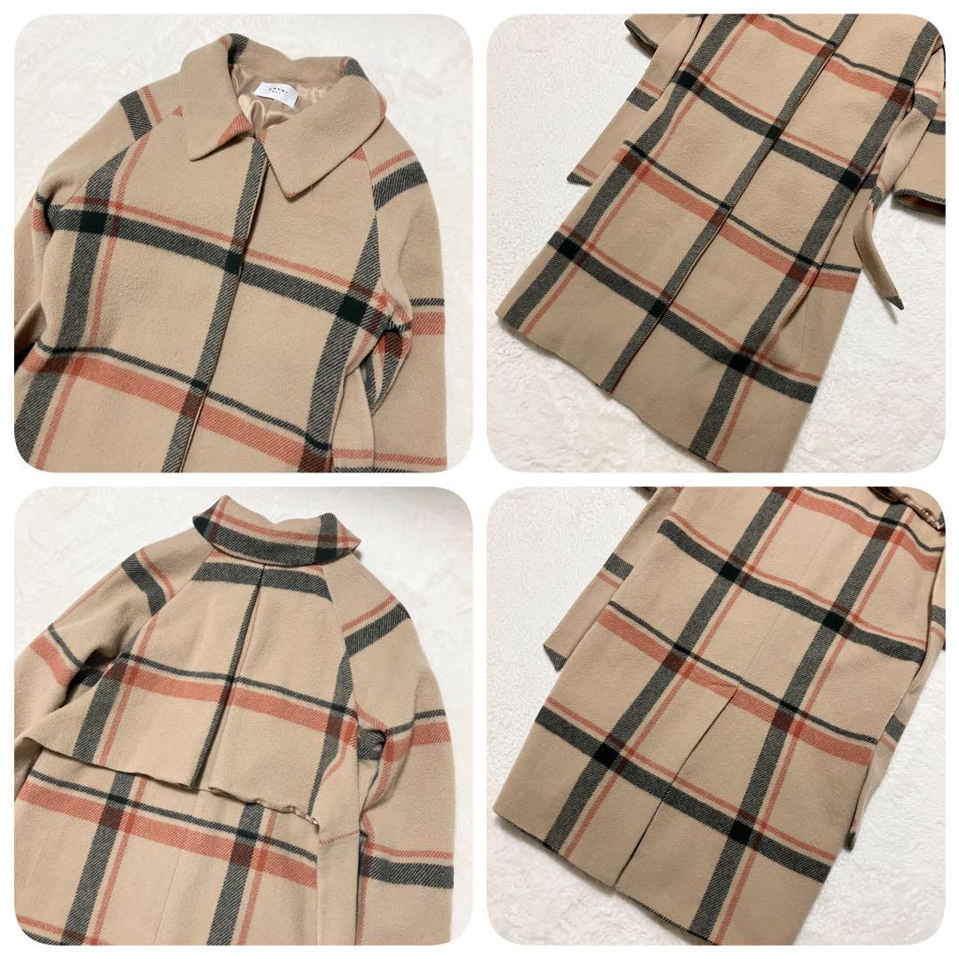 Ameri ヴィンテージ CHECK SOUTIEN COLLAR COAT M
