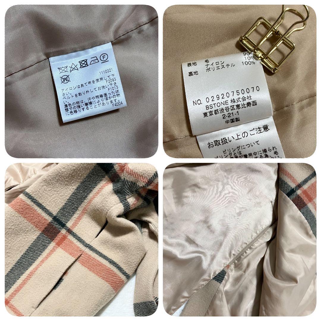 Ameri ヴィンテージ CHECK SOUTIEN COLLAR COAT M