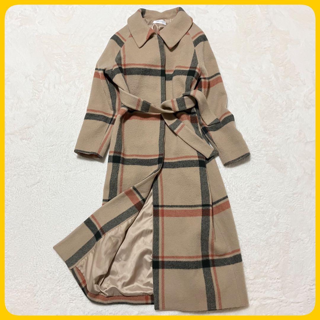 Ameri ヴィンテージ CHECK SOUTIEN COLLAR COAT M