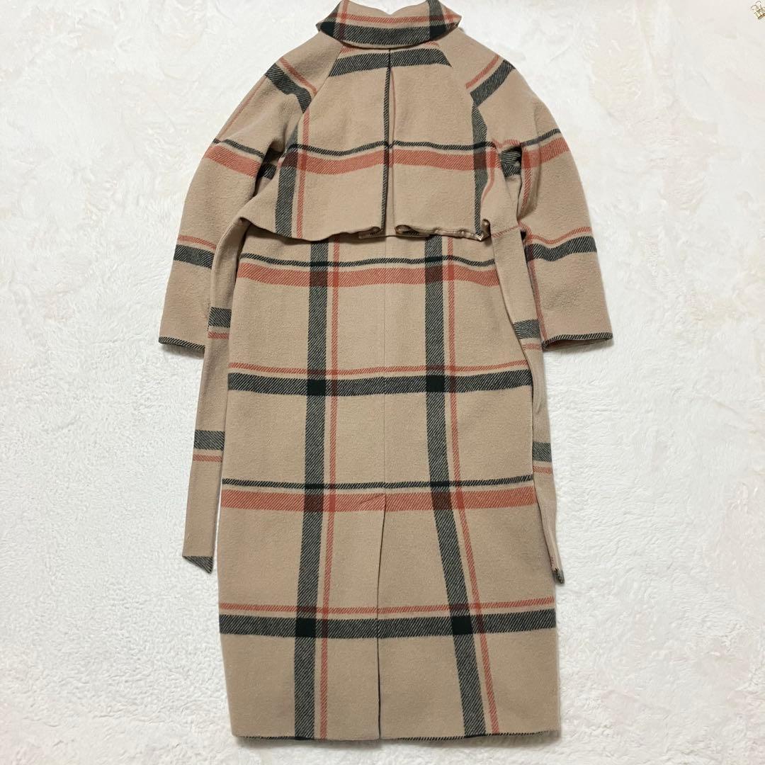 Ameri ヴィンテージ CHECK SOUTIEN COLLAR COAT M