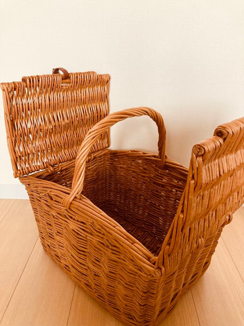 籐製 ピクニックバスケット　ヴィンテージ