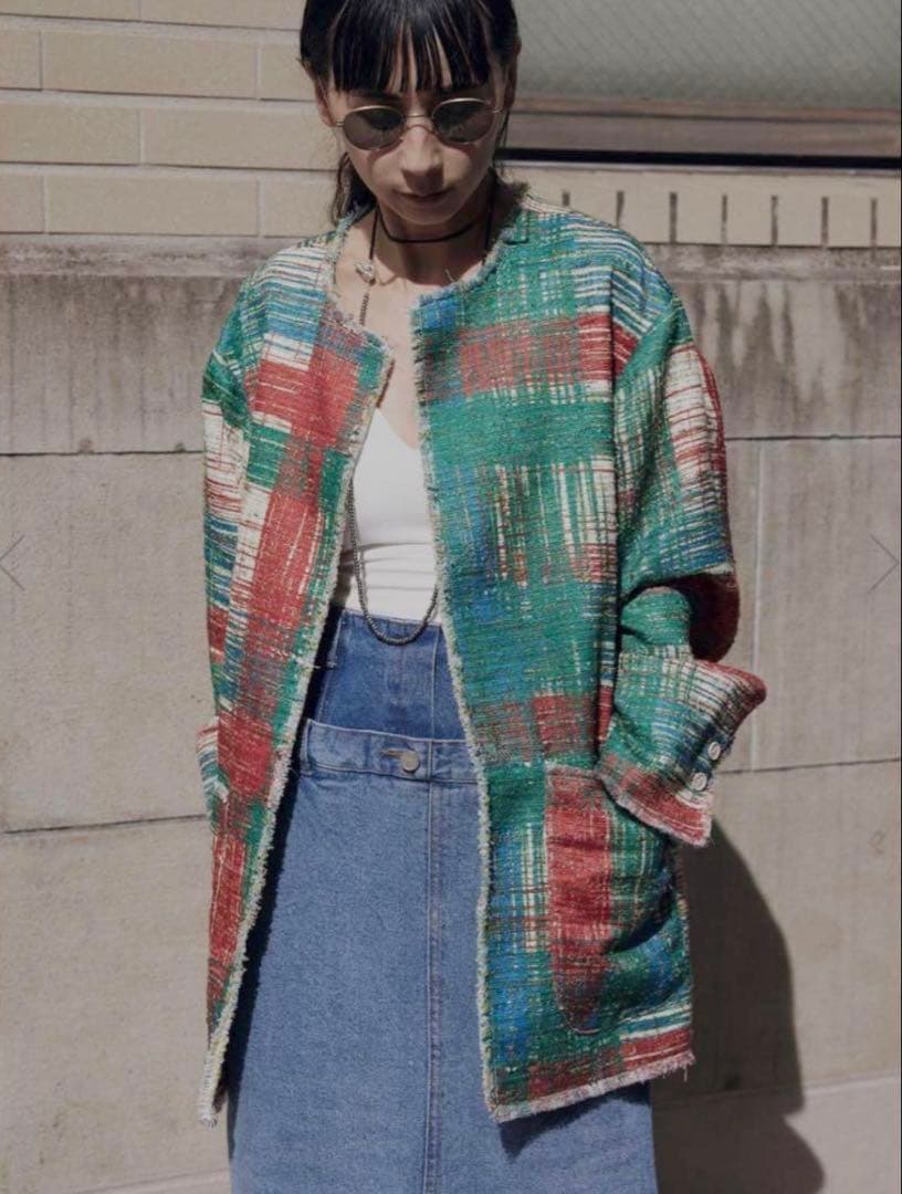 Ameri LADY LIKE PRINT TWEEDS JACKET ミックス