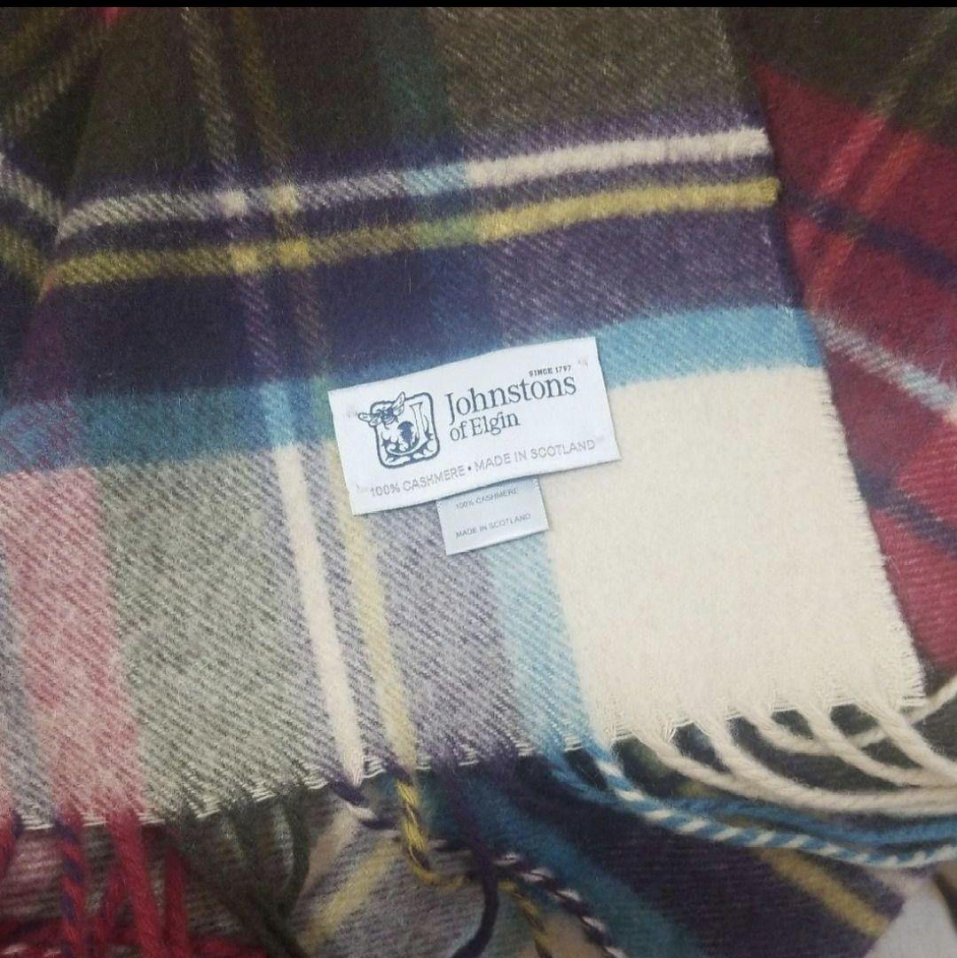 100%カシミア✨️ジョンストンズ大判　厚手 ストール