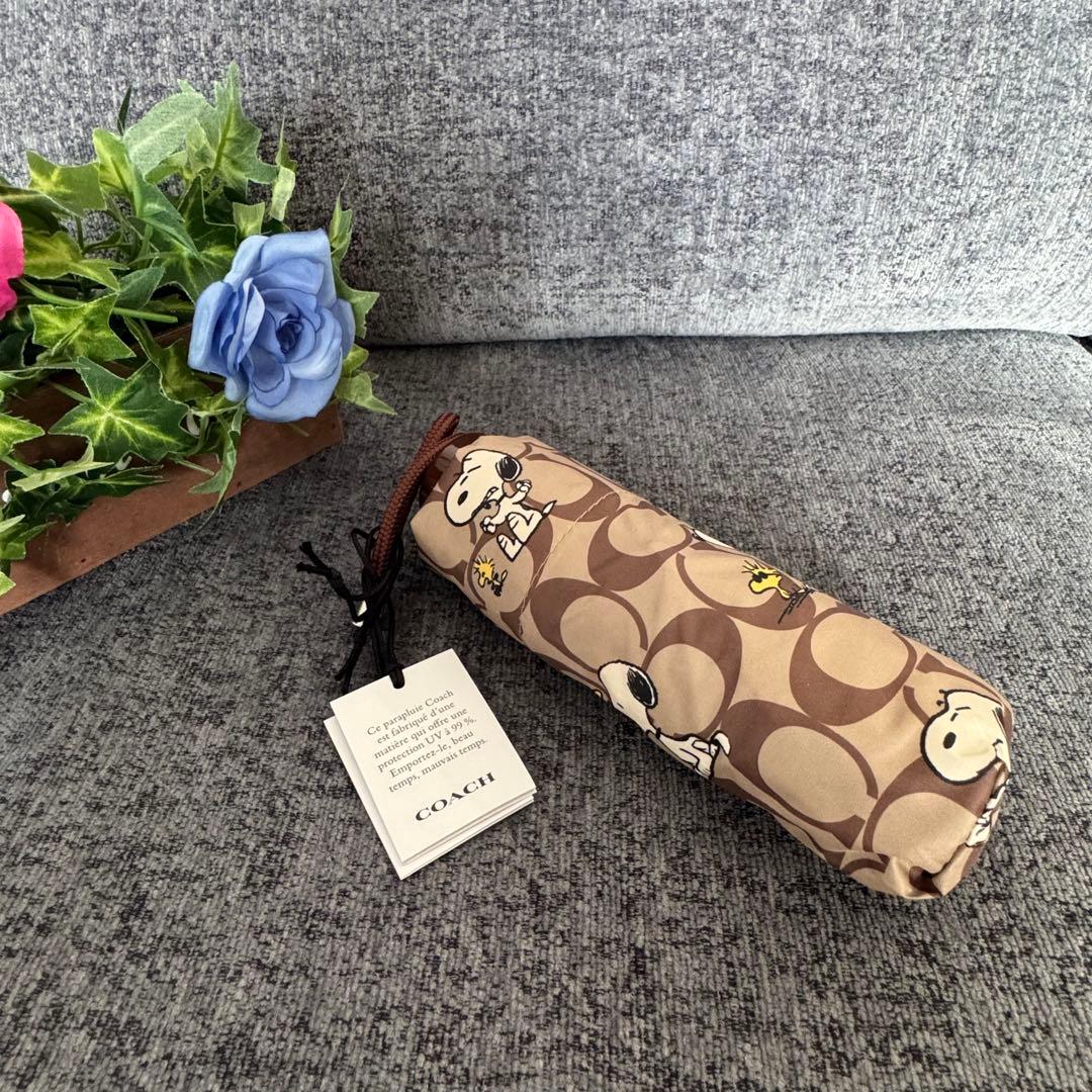 【新品】コーチcoachスヌーピーコラボ　傘　UVカット　2025モデル　最新