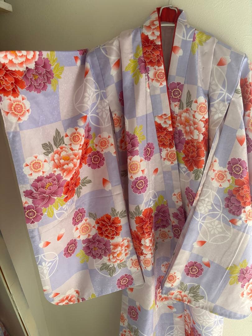 七五三用着物 花柄　ピンク　紫