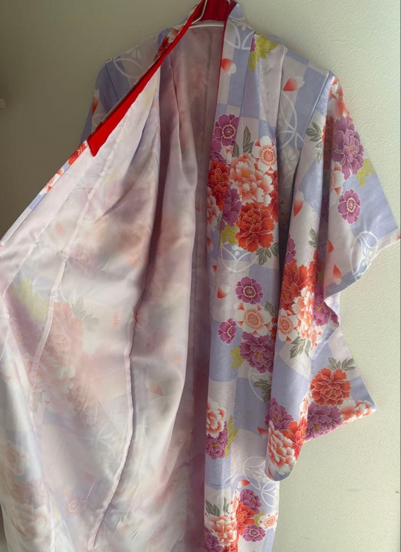 七五三用着物 花柄　ピンク　紫