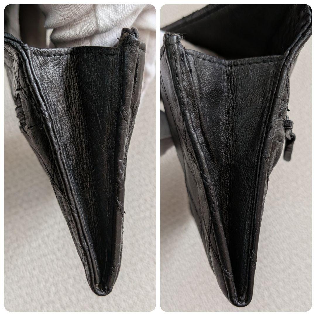 シャネル　ビコローレ　長財布　ラムスキン　黒　スマホケース　札入れ　チェーン