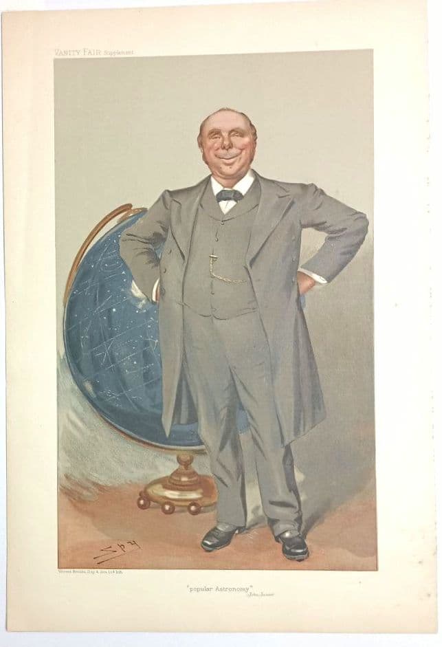 額装品　クロモリトグラフ　VANITY FAIR 1905年「天文学者」レア作品