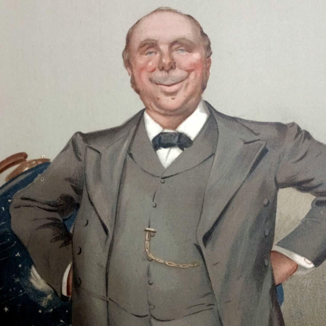 額装品　クロモリトグラフ　VANITY FAIR 1905年「天文学者」レア作品