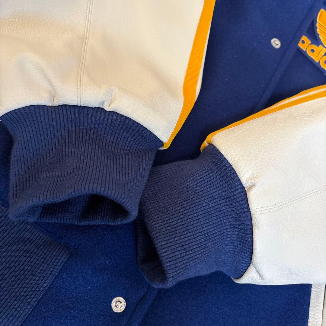 アディダス　ボンバージャケット　XL スタジャン　青　白美　黄色　美品