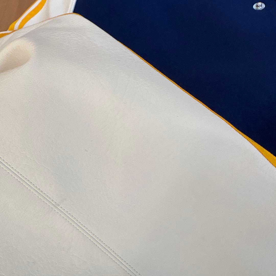 アディダス　ボンバージャケット　XL スタジャン　青　白美　黄色　美品