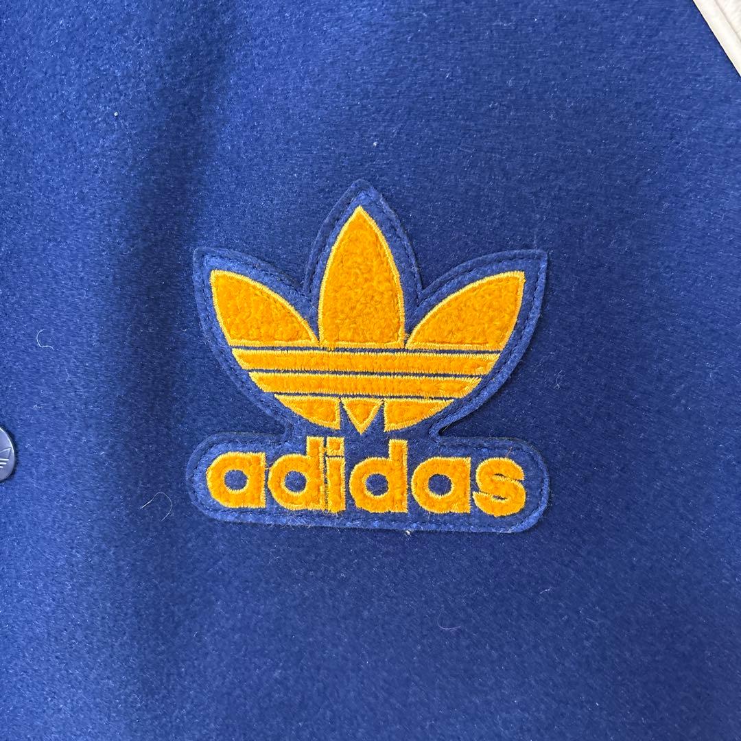 アディダス　ボンバージャケット　XL スタジャン　青　白美　黄色　美品