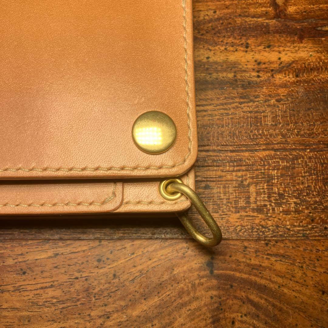 ミドルトラッカーウォレット　ナチュラル　栃木レザー　レザークラフト