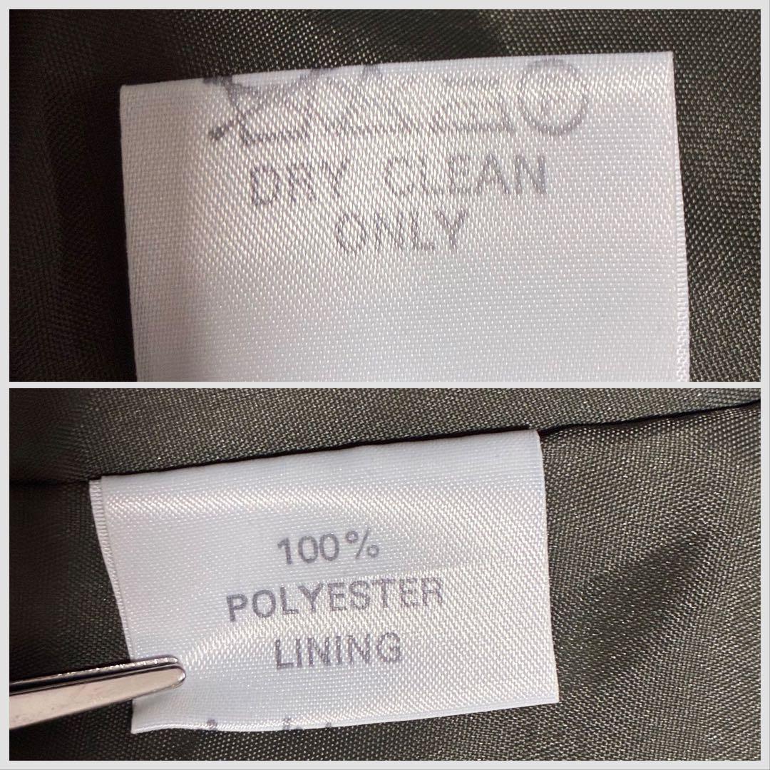 【ハリスツイード】英国製 ヘリンボーン柄テーラージャケット グリーン系 S