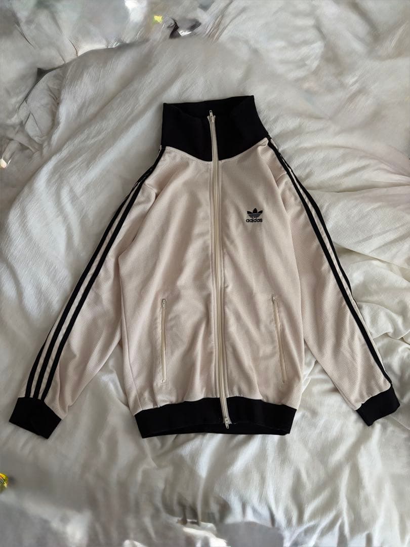adidas ワッフルトラックジャケットS ホワイト/ブラック