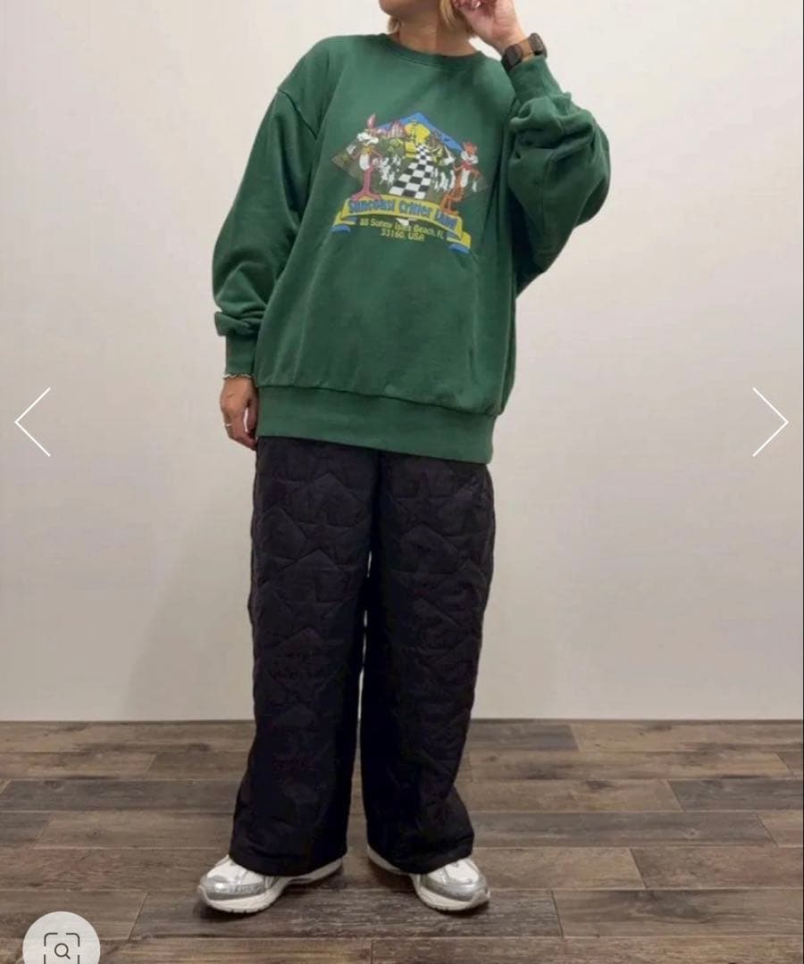 スターキルティングパンツ　ブラック