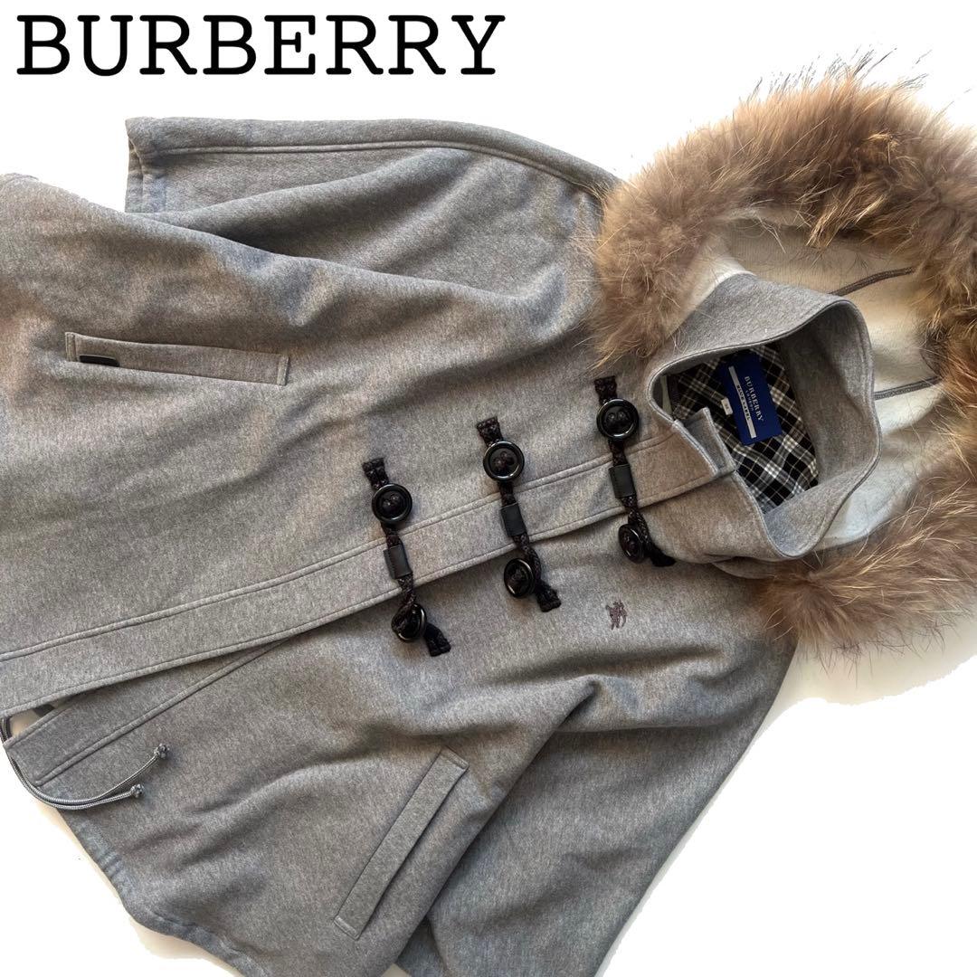 Burberry バーバリー　ファー付き　ポンチョ　コート