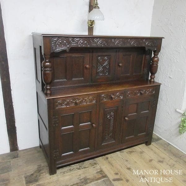 イギリス アンティーク 家具 コートカップボード キャビネット 英国 6971c