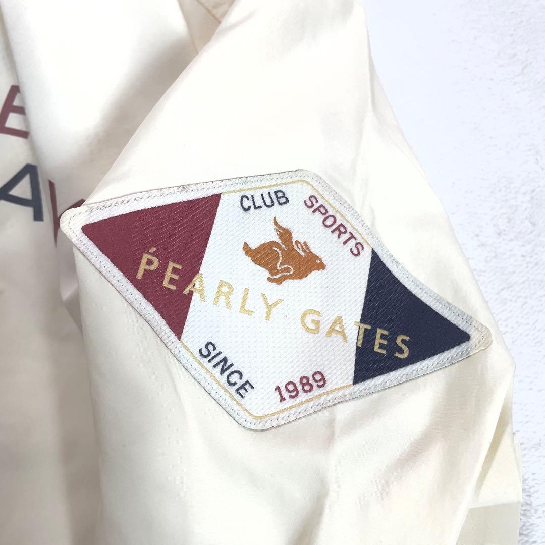 美品 パーリーゲイツ ナイロン フーディジャケット L アイボリー ハーフコート