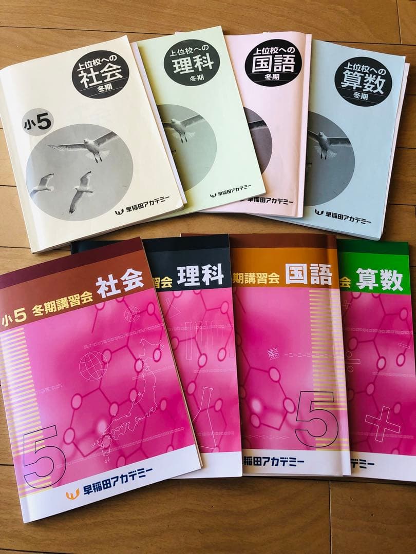 早稲田アカデミー☆小5 冬期講習会テキスト 国語 算数 理科 社会