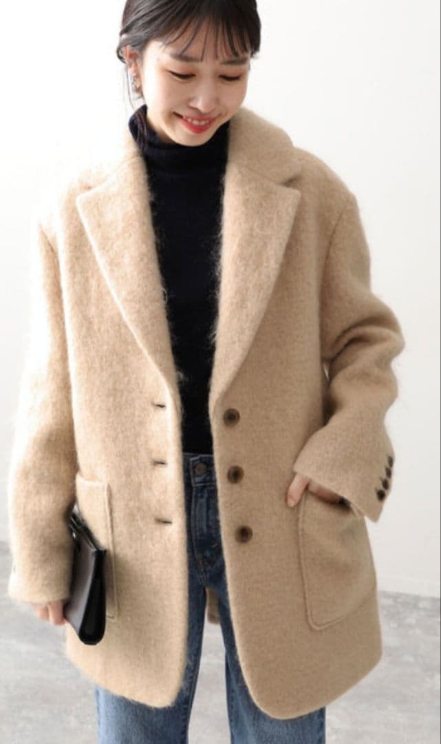 【美品】　2023年製　スローブイエナ　シャギージャケットコート　完売品　フリー