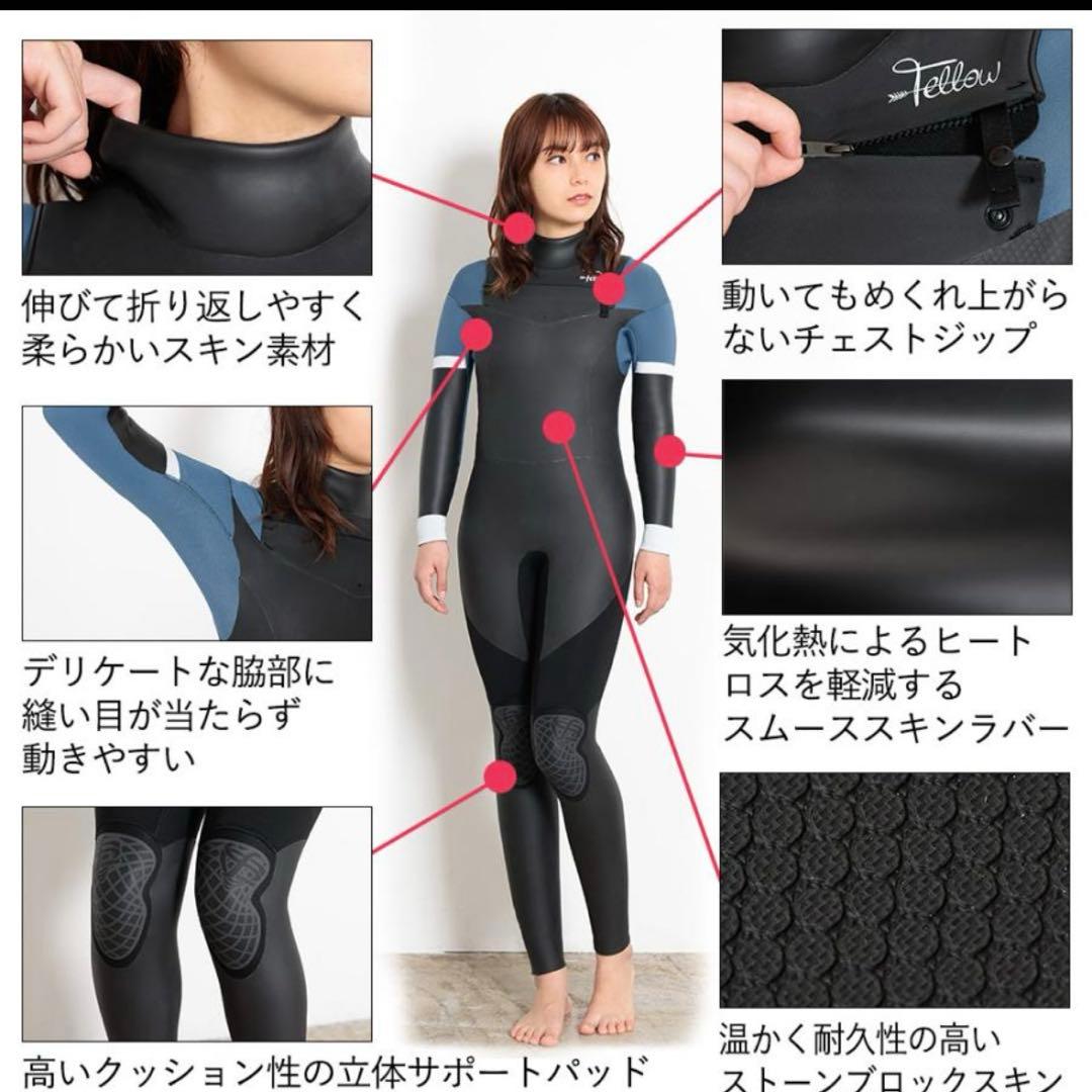 fellow レディース ウェットスーツ Mサイズ セミドライ　ラバー　秋冬用