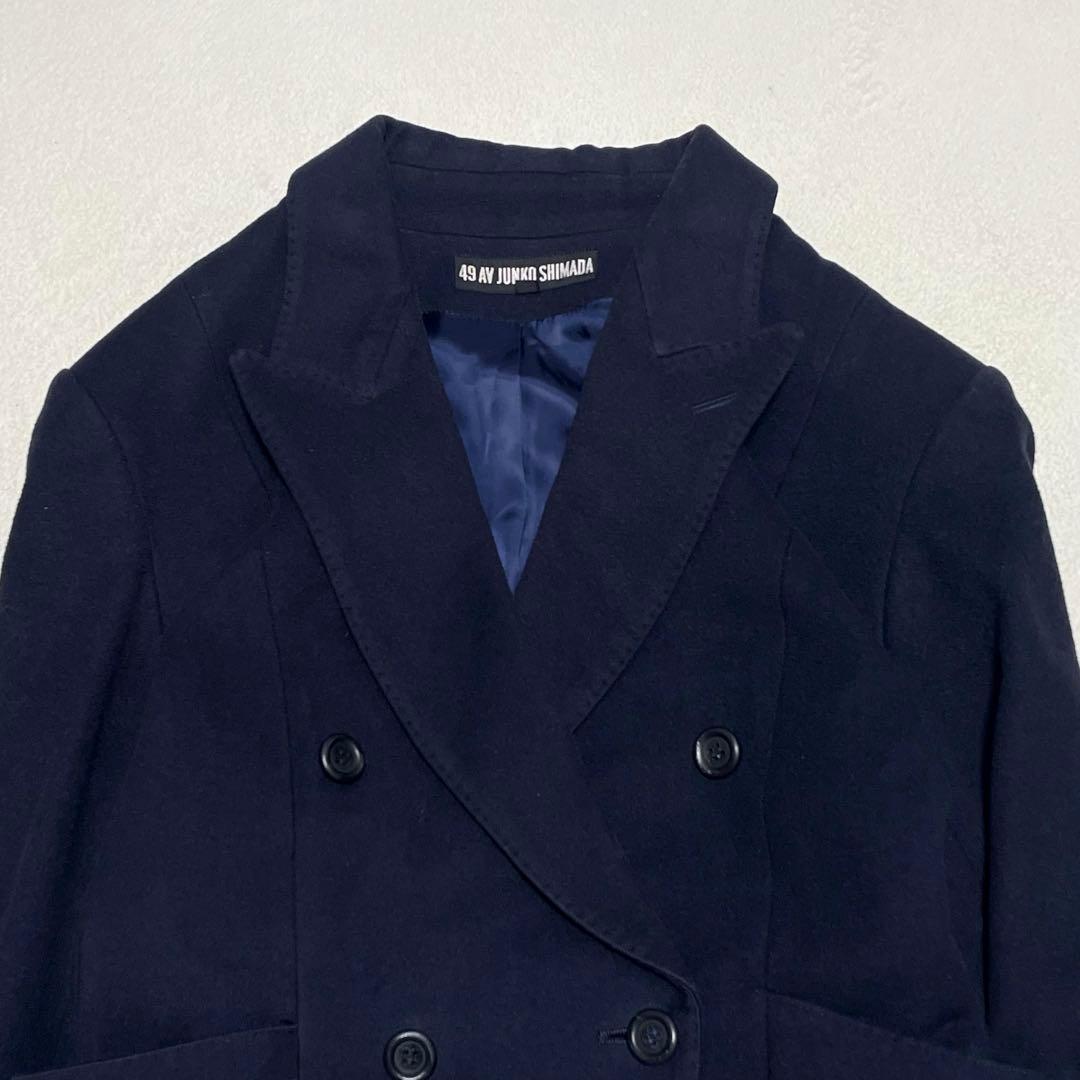 49AV ジュンコシマダ 着丈116cm ダブルロングチェスターコート カシミヤ
