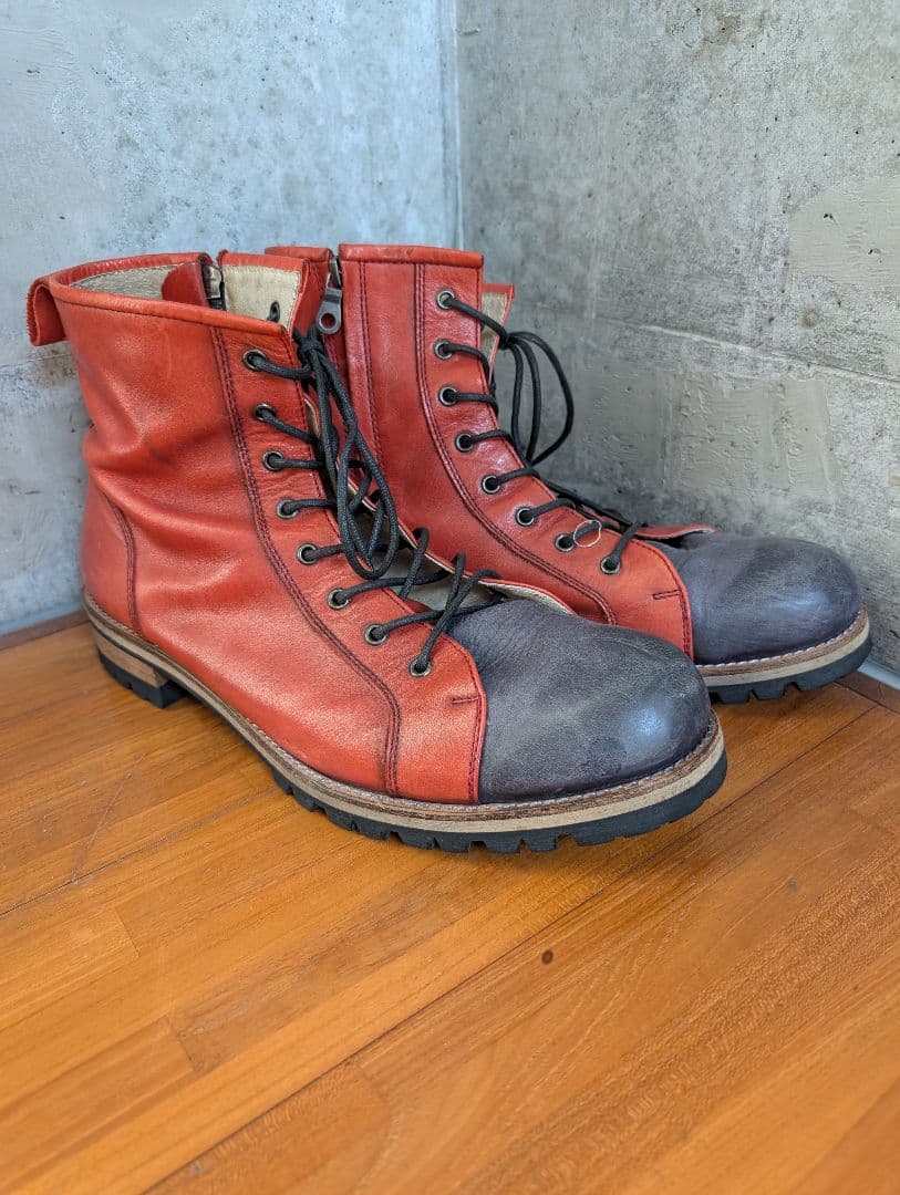 日本製 glamb Anarchy boots 赤