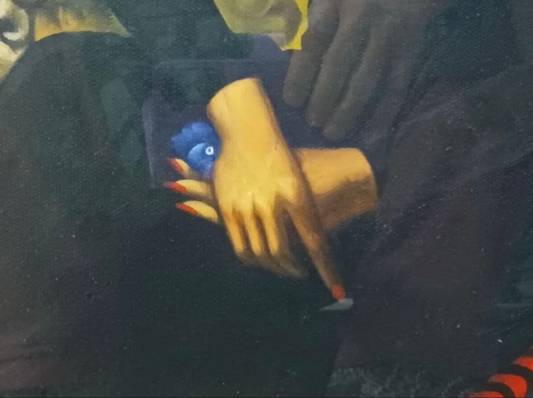 古沢岩美　油絵　F8号　額寸約58×52cm