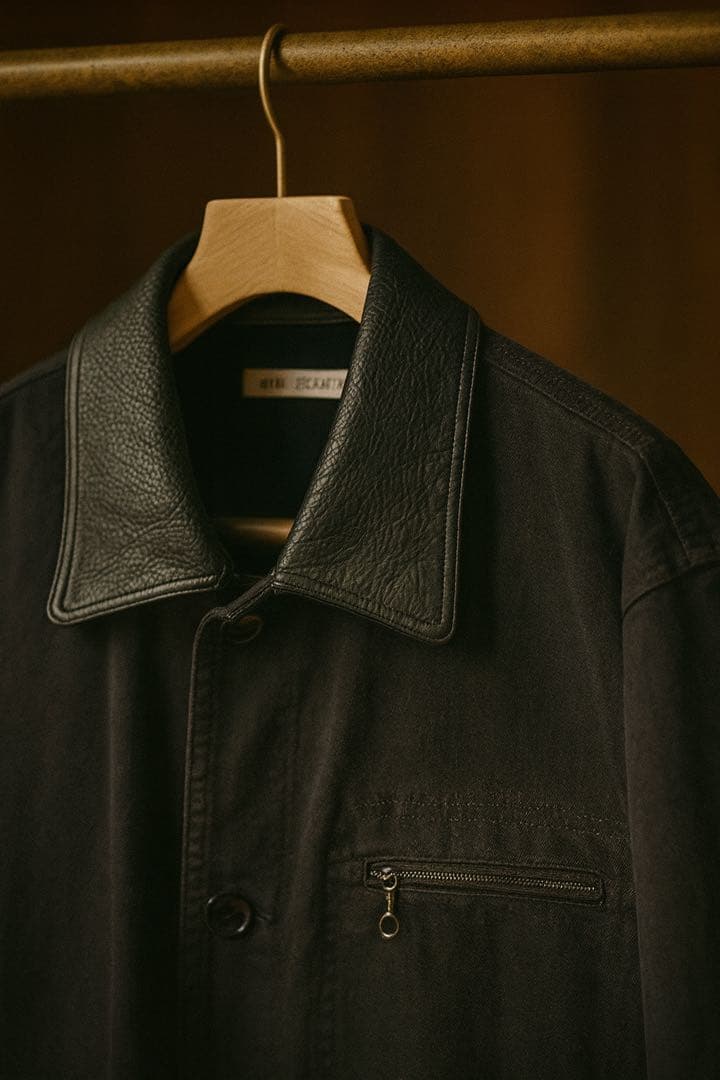 seven by seven 襟レザー カバーオール