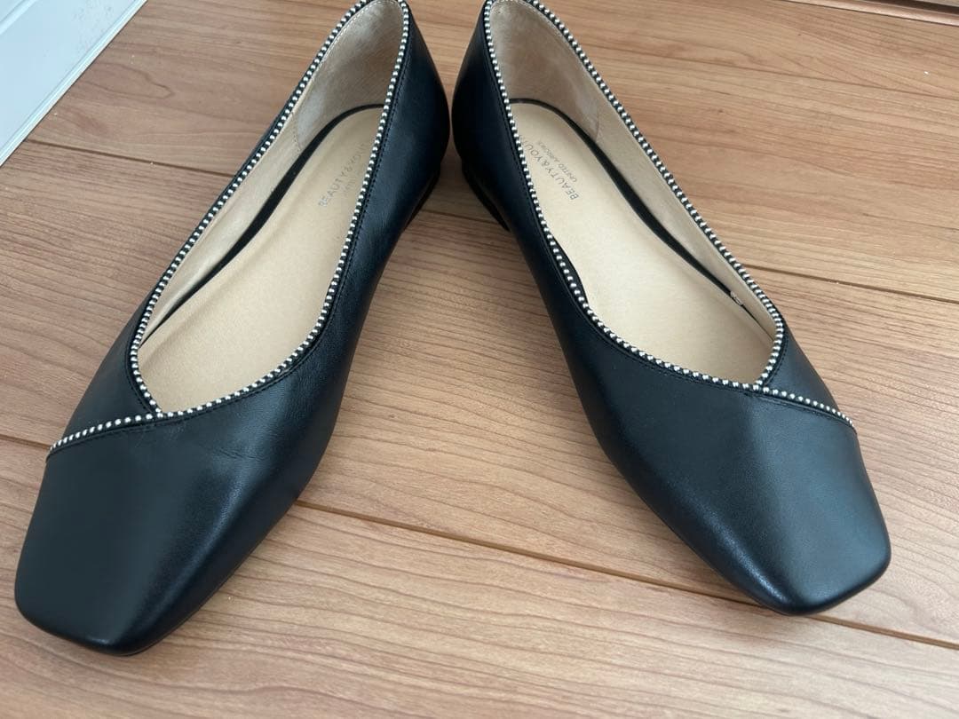 新品未使用♡BEAUTY&YOUTH♡SQUフラットパンプス♡38