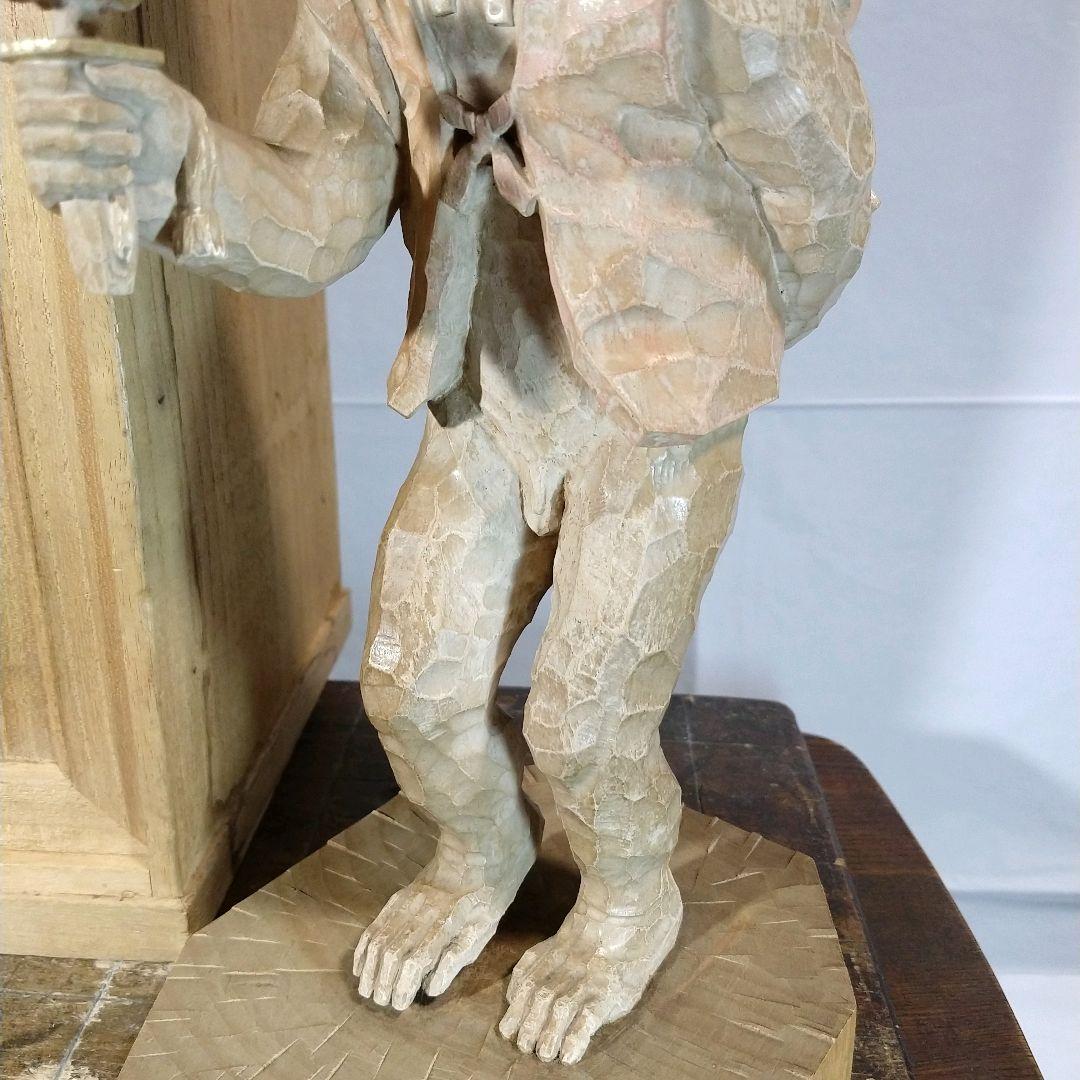 松浦良 作 三番叟 /木彫 共箱 能楽 猿