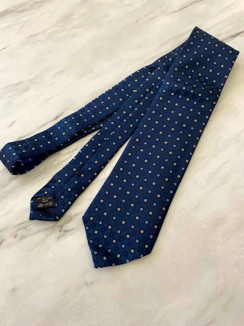 【新品保管品】ゼニア ネクタイ 新品級 シルク 箱付 タグ付 ZEGNA 小紋柄