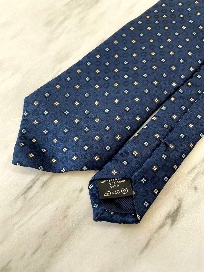 【新品保管品】ゼニア ネクタイ 新品級 シルク 箱付 タグ付 ZEGNA 小紋柄