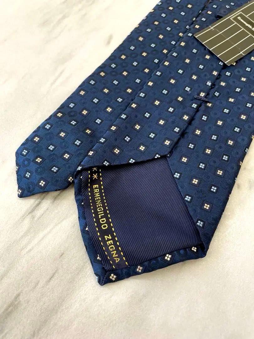 【新品保管品】ゼニア ネクタイ 新品級 シルク 箱付 タグ付 ZEGNA 小紋柄