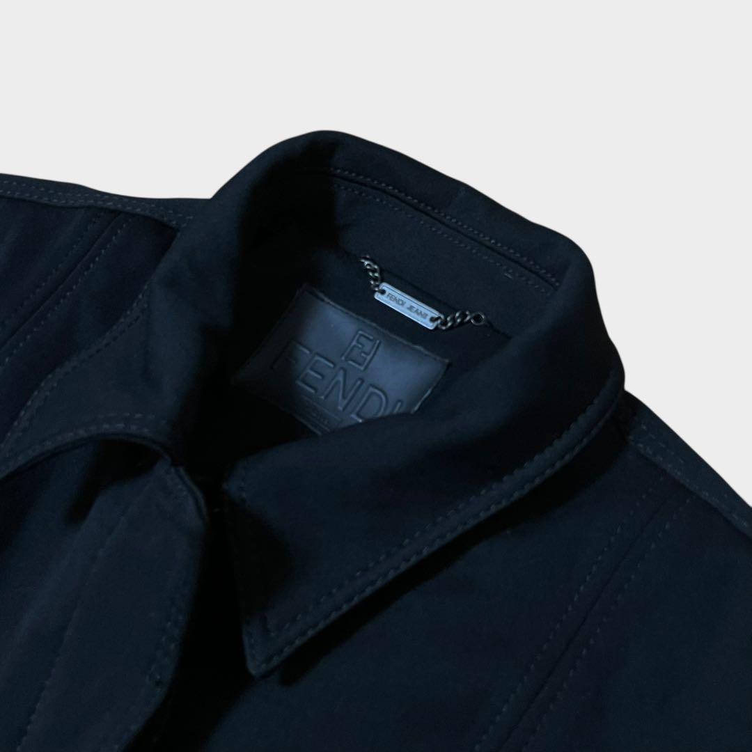 希少品 フェンディ ペカン柄 ロングコート 比翼タイプ ブラック 40