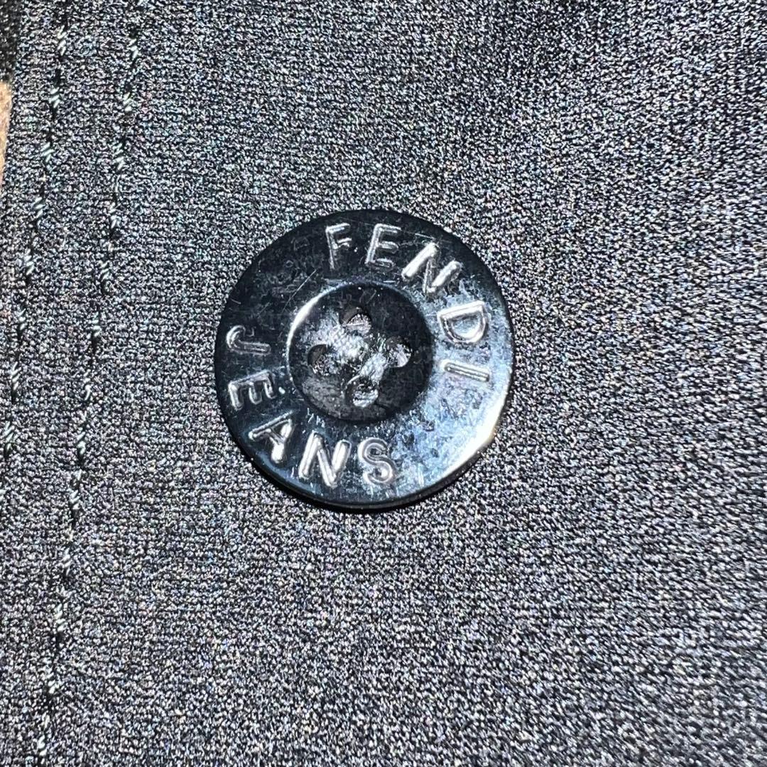 希少品 フェンディ ペカン柄 ロングコート 比翼タイプ ブラック 40