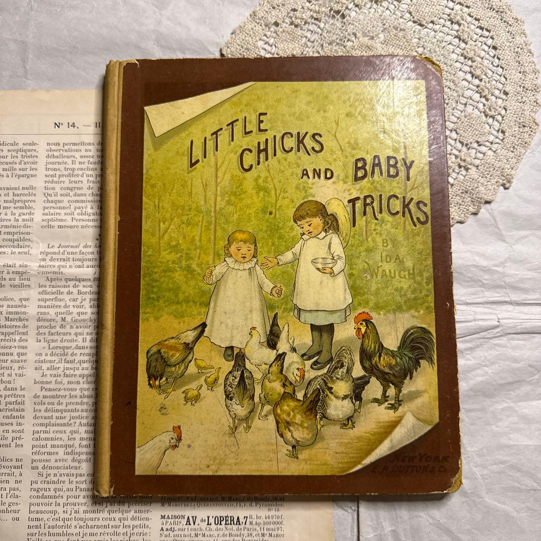 稀少1890年アンティーク愛らしい絵本ヴィクトリアン洋書ジャンクジャーナル古書