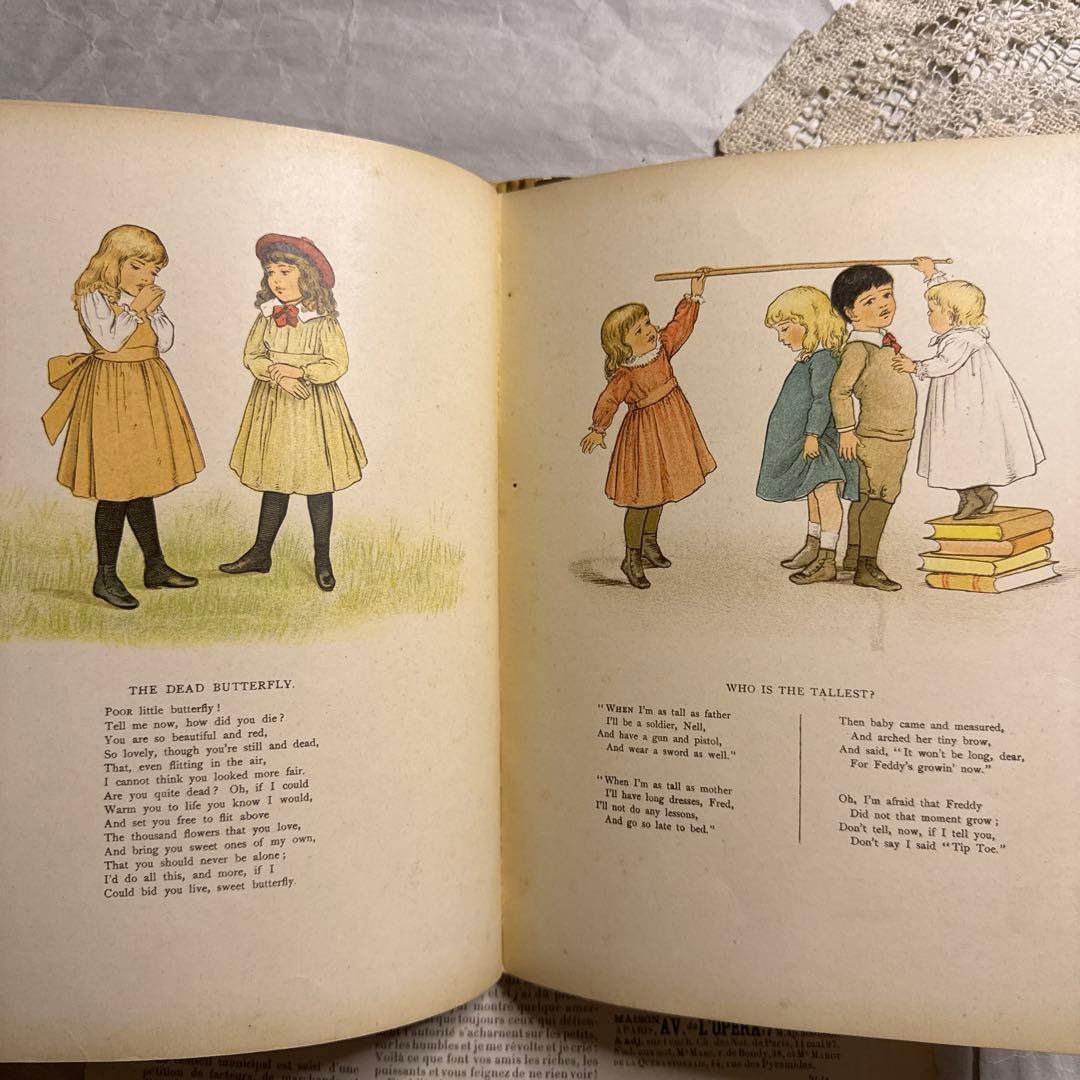 稀少1890年アンティーク愛らしい絵本ヴィクトリアン洋書ジャンクジャーナル古書