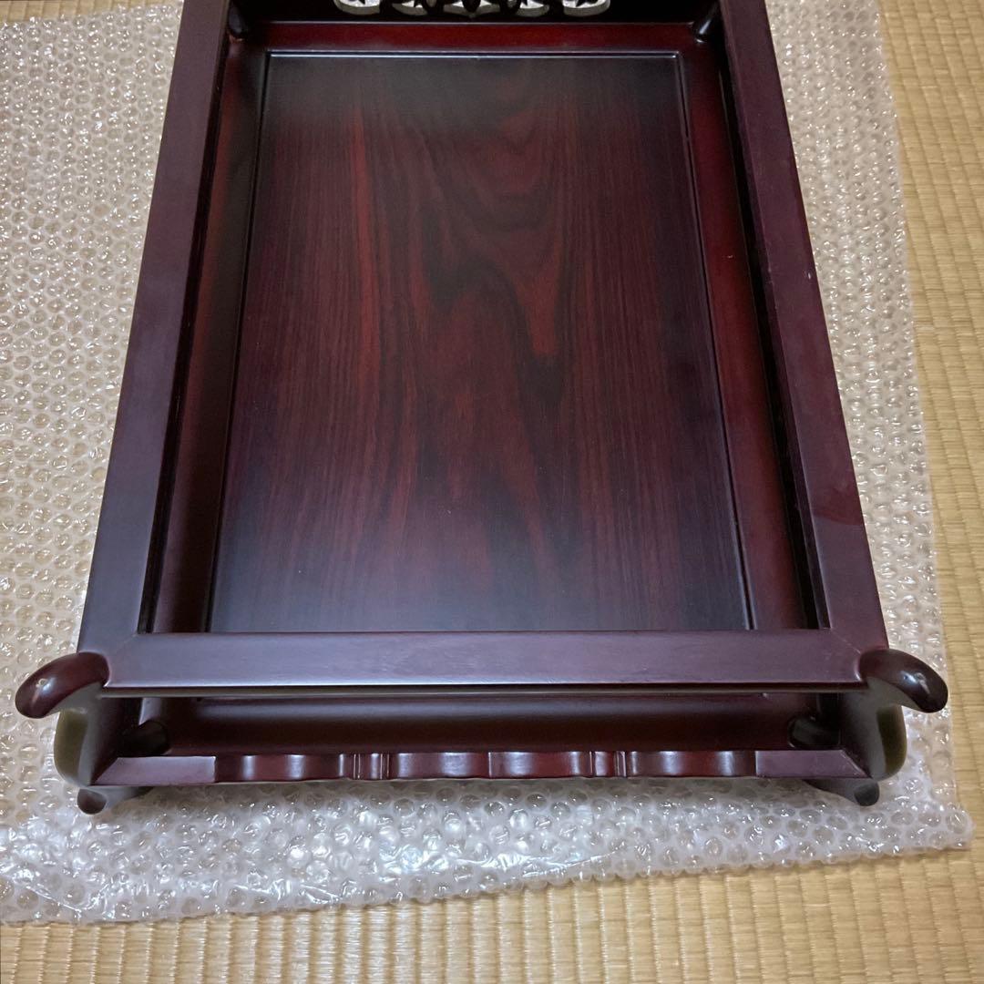 ⭐️がんも様 御専用⭐️【美品】和机 飾り台 唐木透かし彫り 着せ替えシェード