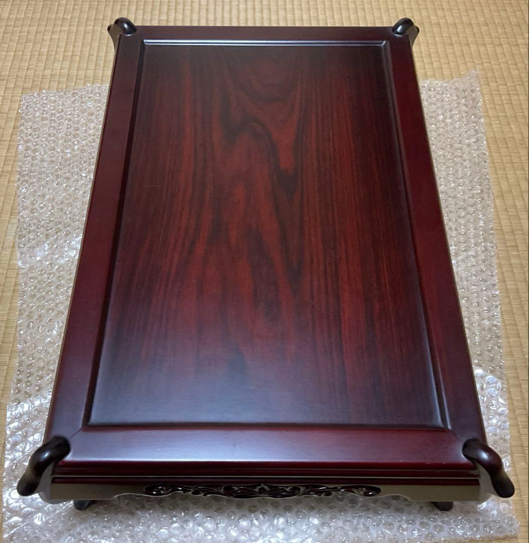 ⭐️がんも様 御専用⭐️【美品】和机 飾り台 唐木透かし彫り 着せ替えシェード