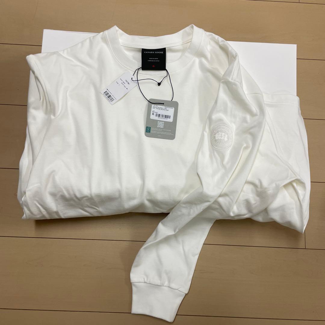   ホワイト 長袖カットソー Lサイズ