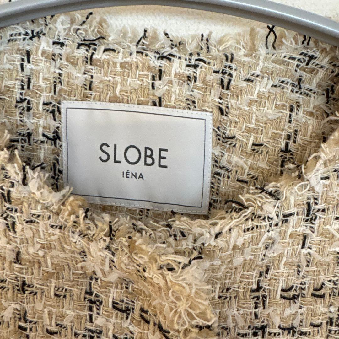 スローブイエナ　COMATEXツイードノーカラージャケット