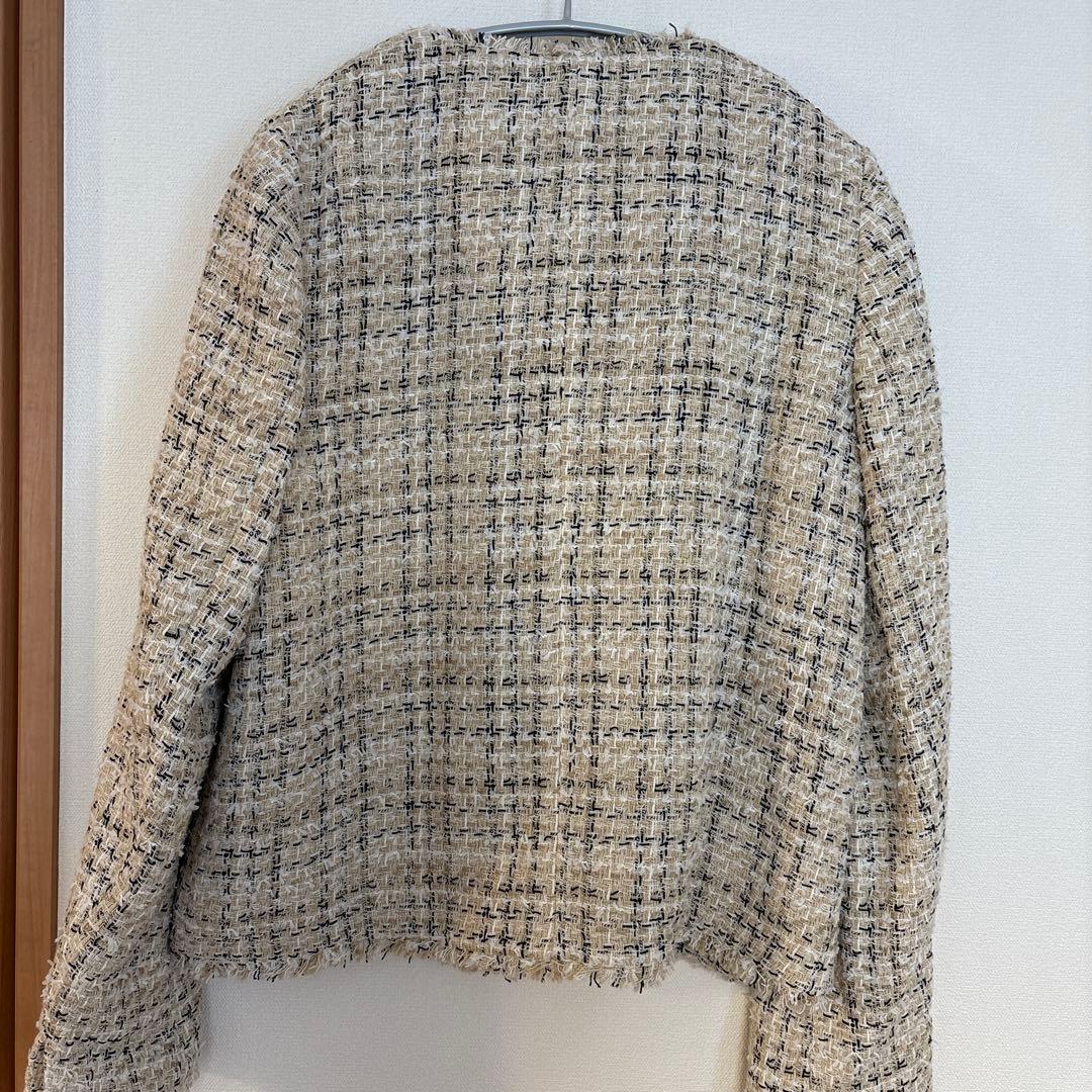 スローブイエナ　COMATEXツイードノーカラージャケット