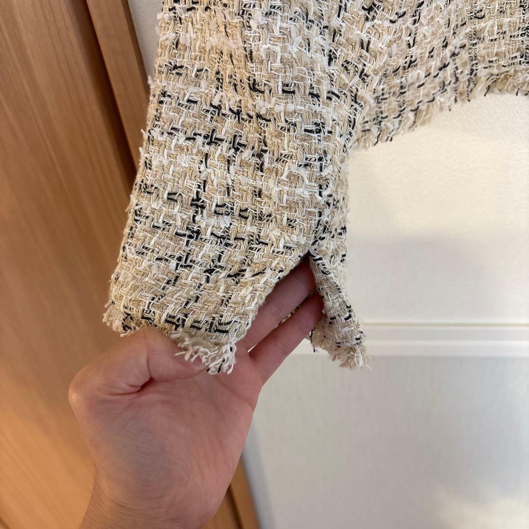 スローブイエナ　COMATEXツイードノーカラージャケット