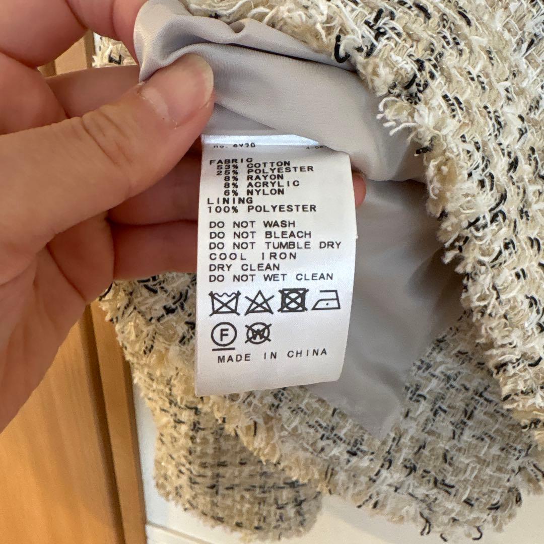 スローブイエナ　COMATEXツイードノーカラージャケット